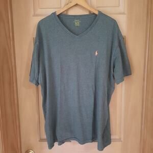 Polo Ralph Lauren Mens XXL Heather Green/Brown Tint V- Neck T-Shirt